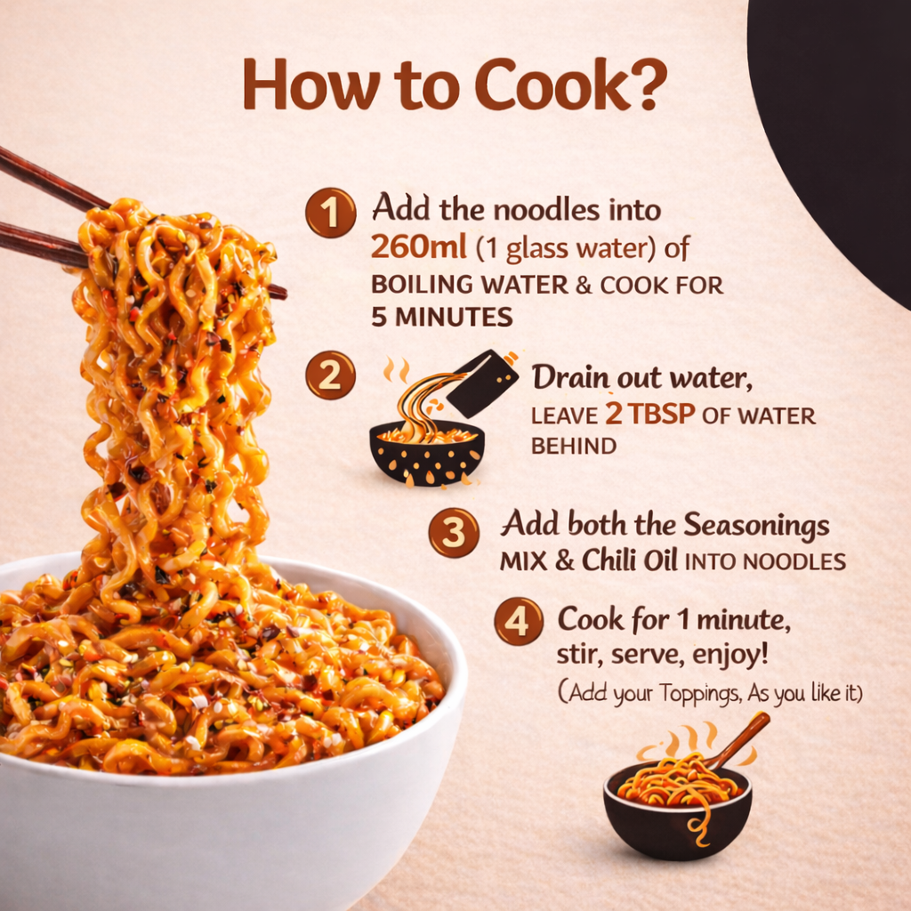 Wheat Korean Noodles (Pack of 4) 4x75g Each