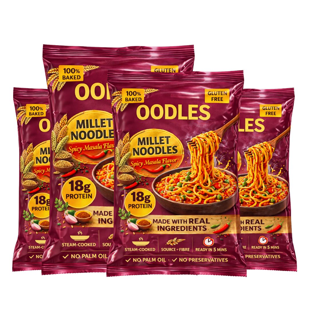 Millet Spicy Masala Noodles (Pack of 4) 4x75g Each