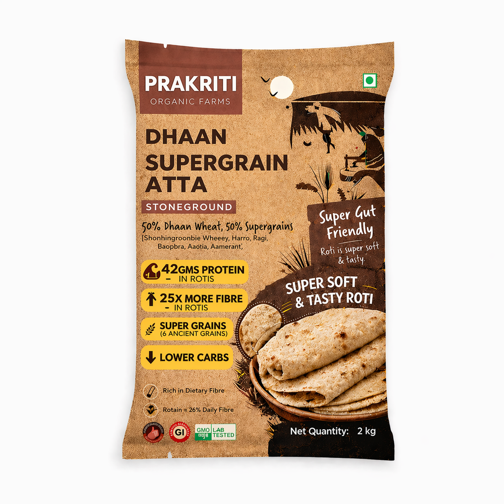 Dhaan | High Protein, High Fiber, Low Carbs Atta (3 KG)