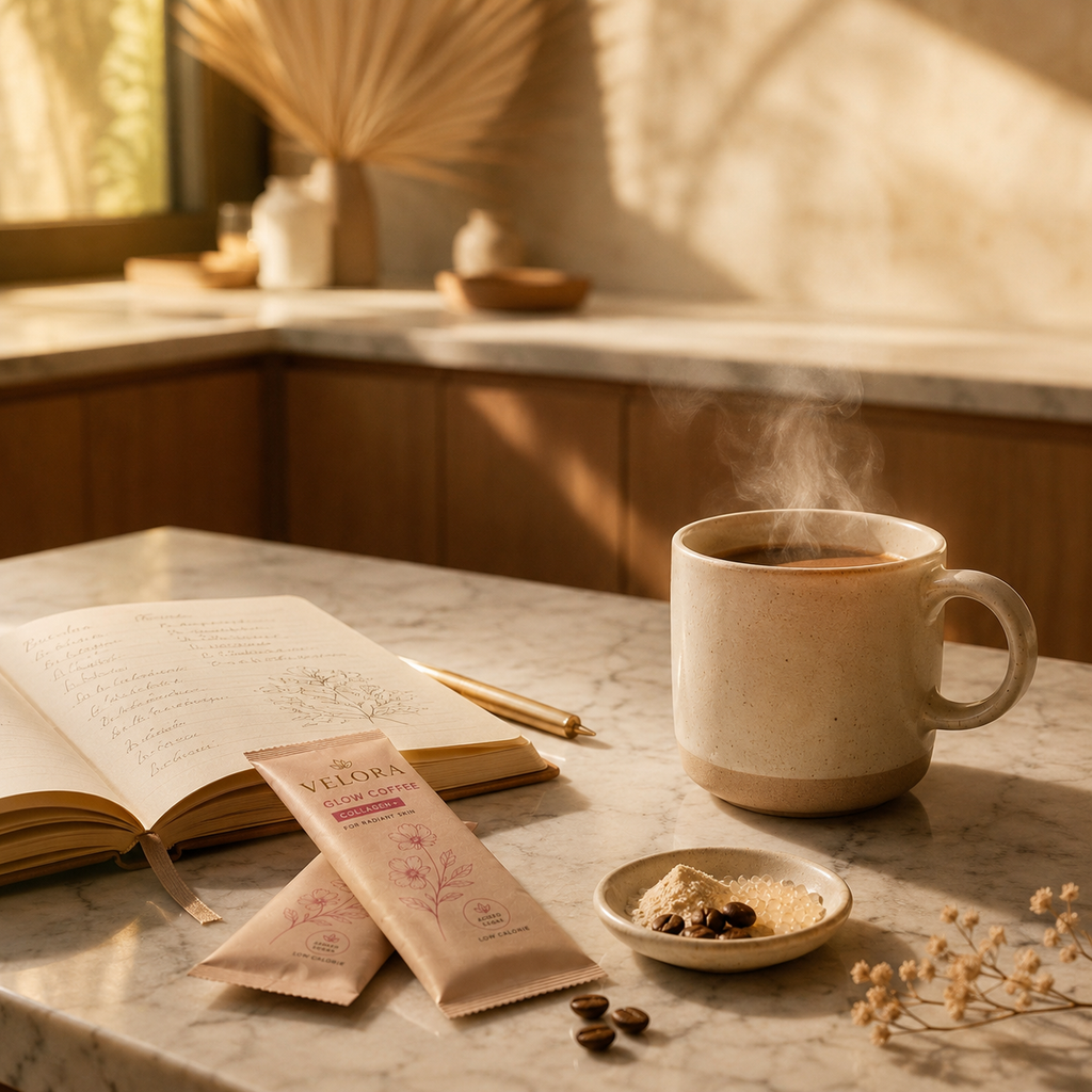 Velora Glow Coffee · Collagen+