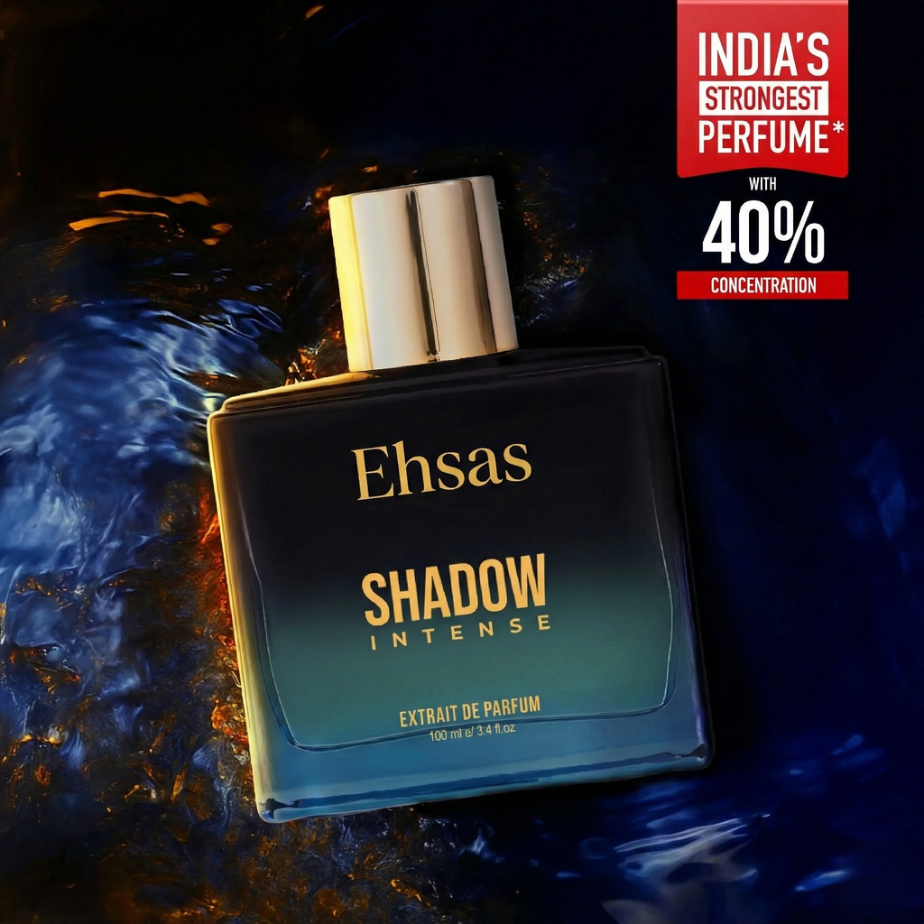 Ehsas Extrait De Parfum Shadow Intense – India’s First & Strongest Perfume with 40% Concentration, 100 ml