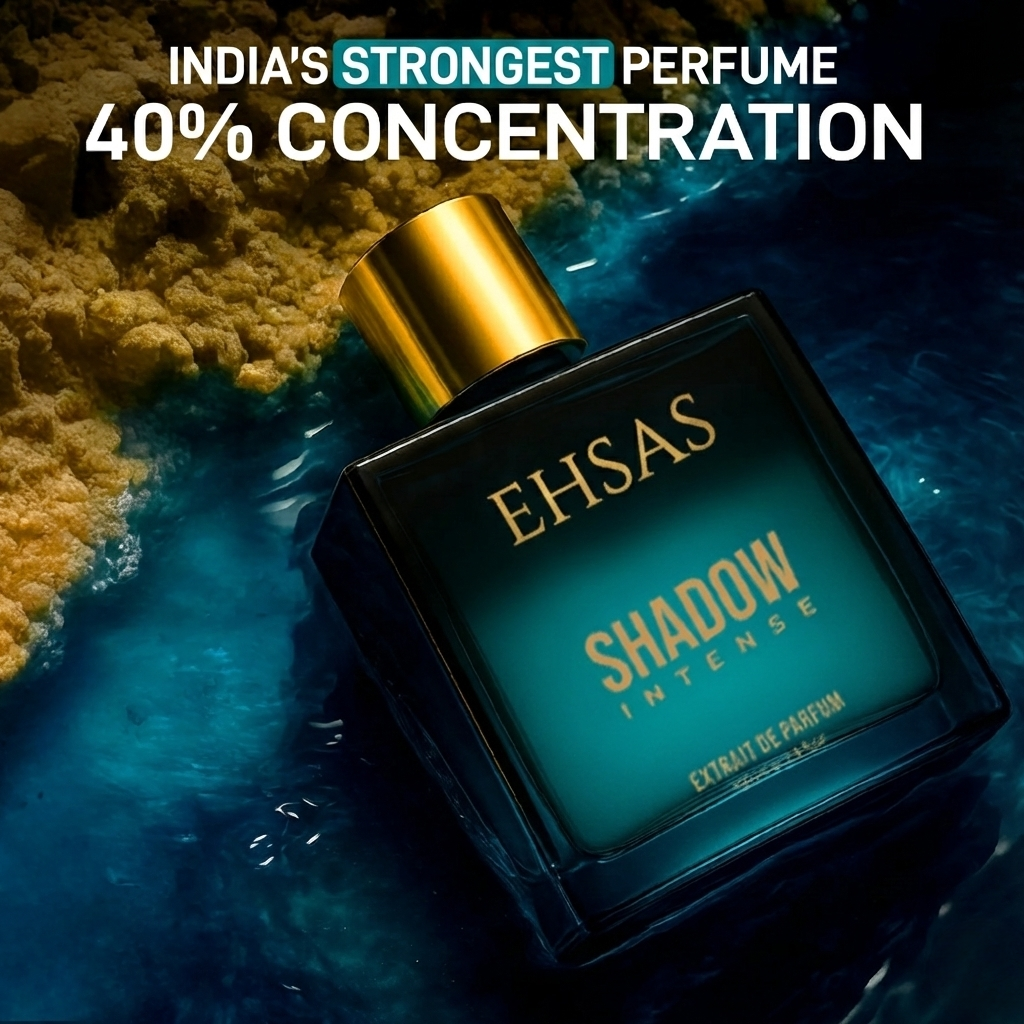 Ehsas Extrait De Parfum Shadow Intense – India’s First & Strongest Perfume with 40% Concentration, 100 ml
