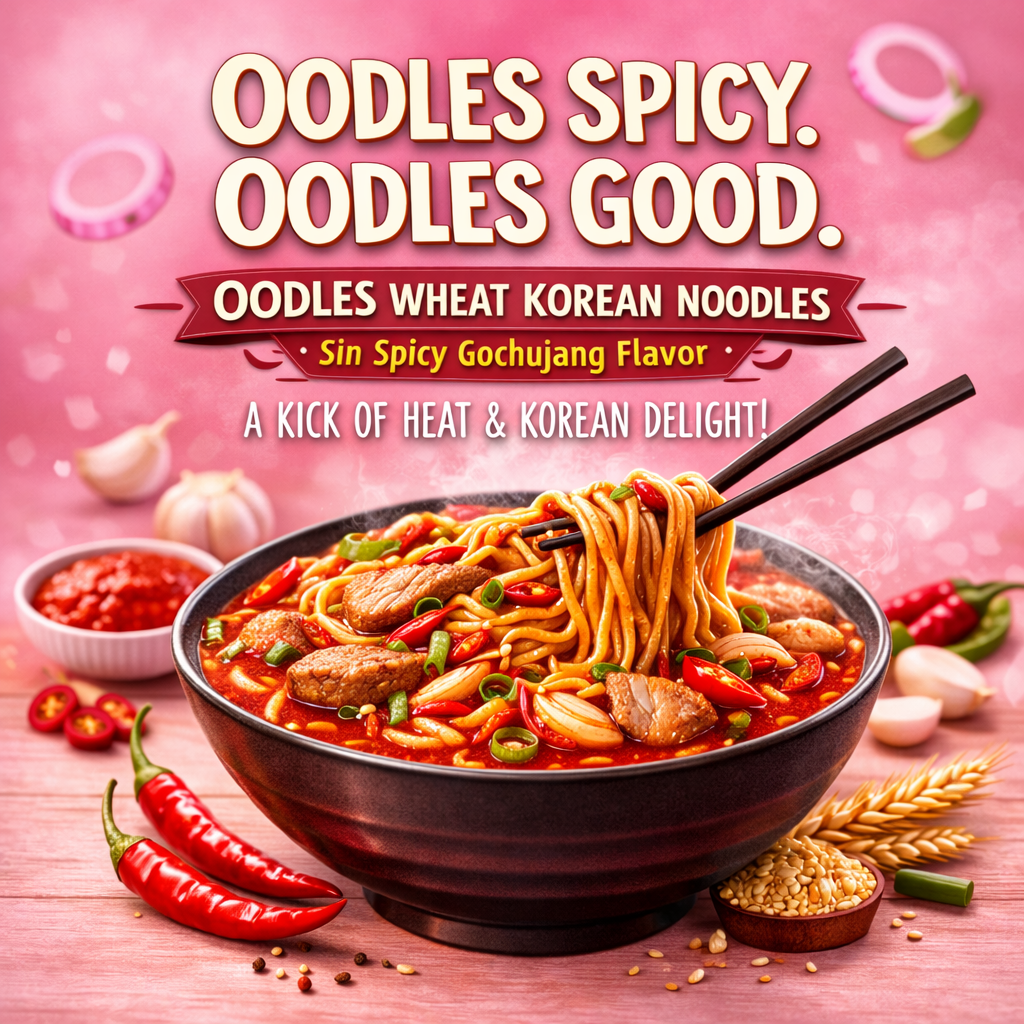 Wheat Korean Noodles (Pack of 4) 4x75g Each