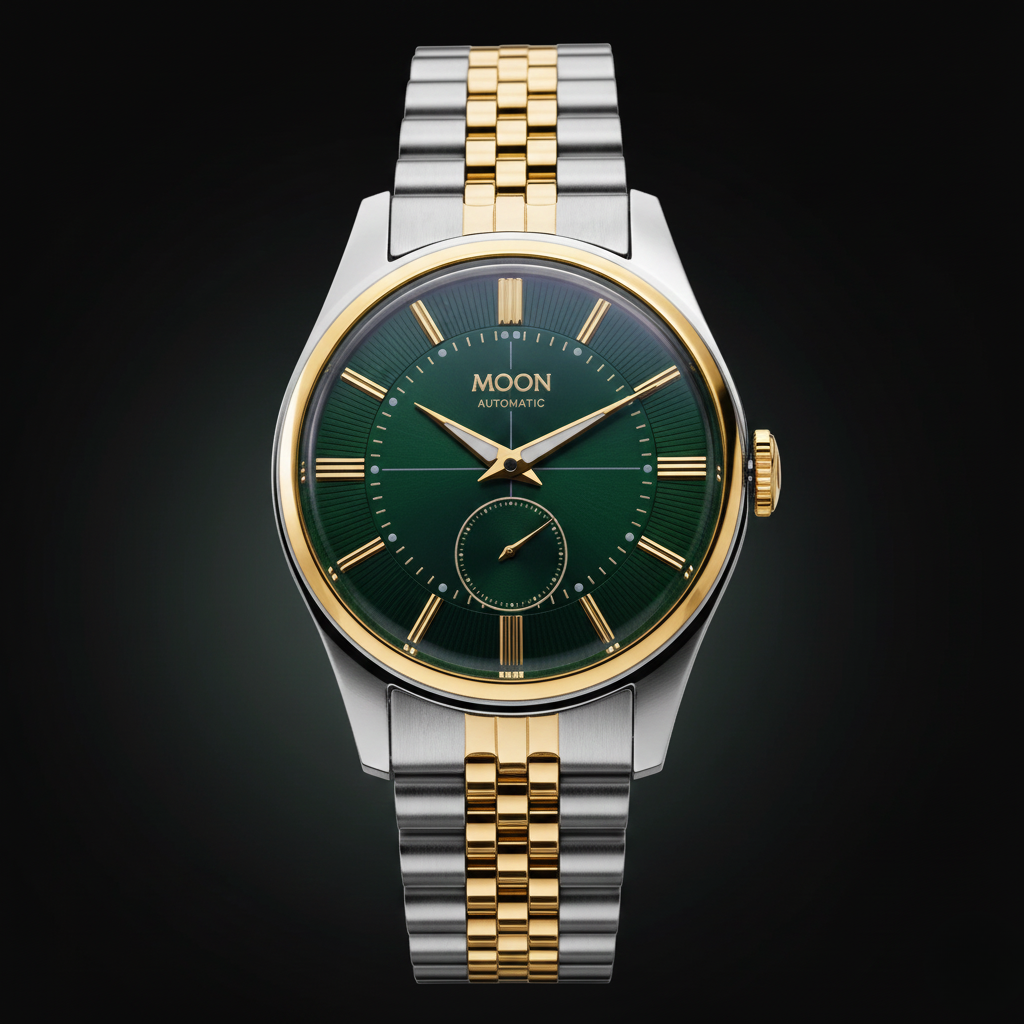 Moon III - Olive Green Gold Two Tone - Watch