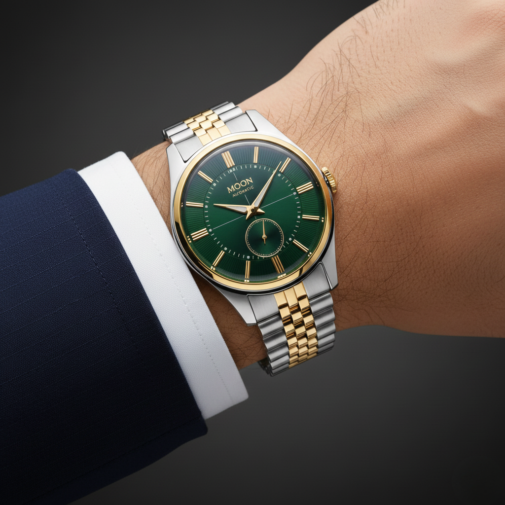 Moon III - Olive Green Gold Two Tone - Watch