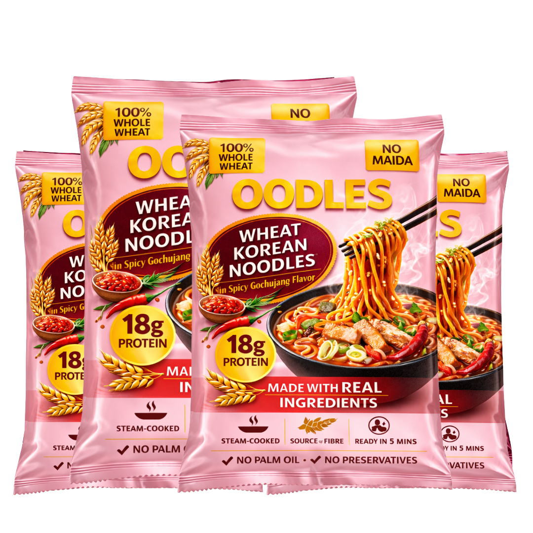 Wheat Korean Noodles (Pack of 4) 4x75g Each
