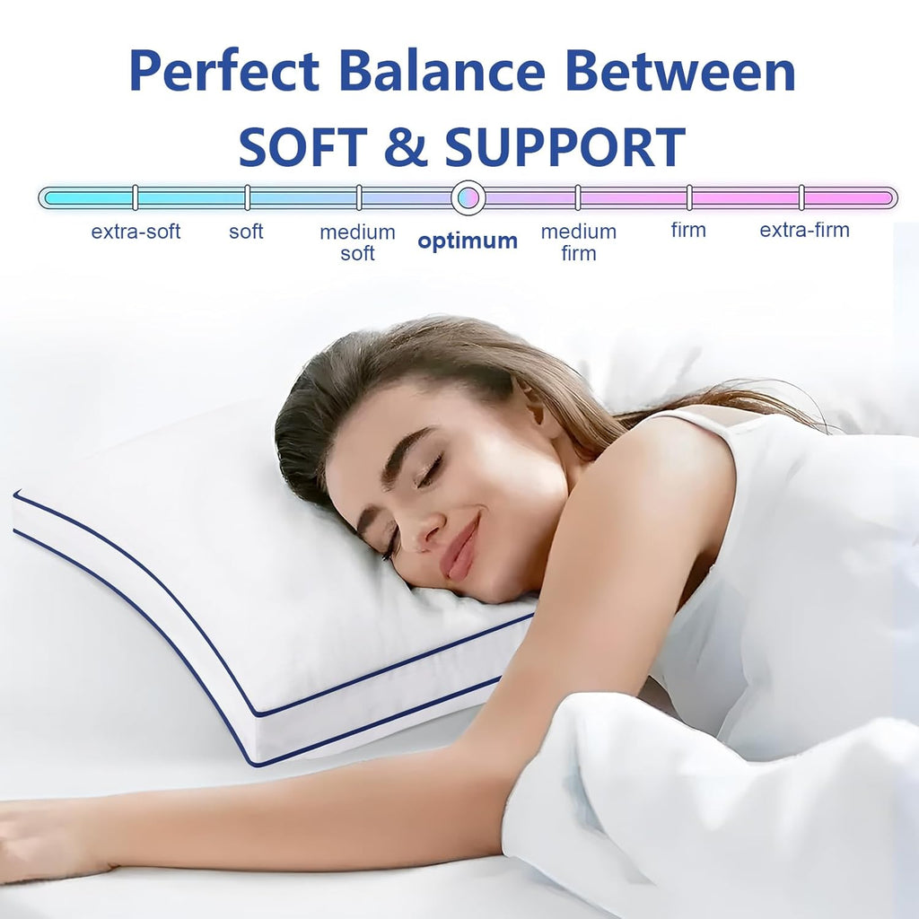 Softy Premium Pillows Standard Size Set of 2, Fluffy and Supportive