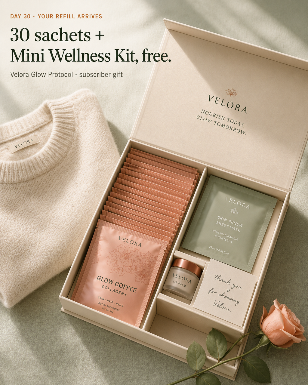 Day 30 box · refill plus mini wellness kit