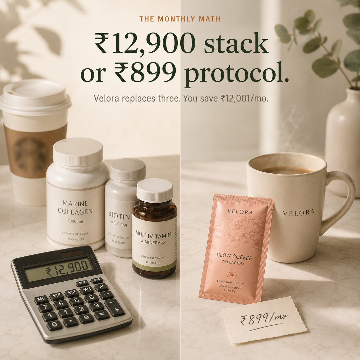 Math comparison · 12900 stack vs 899 protocol